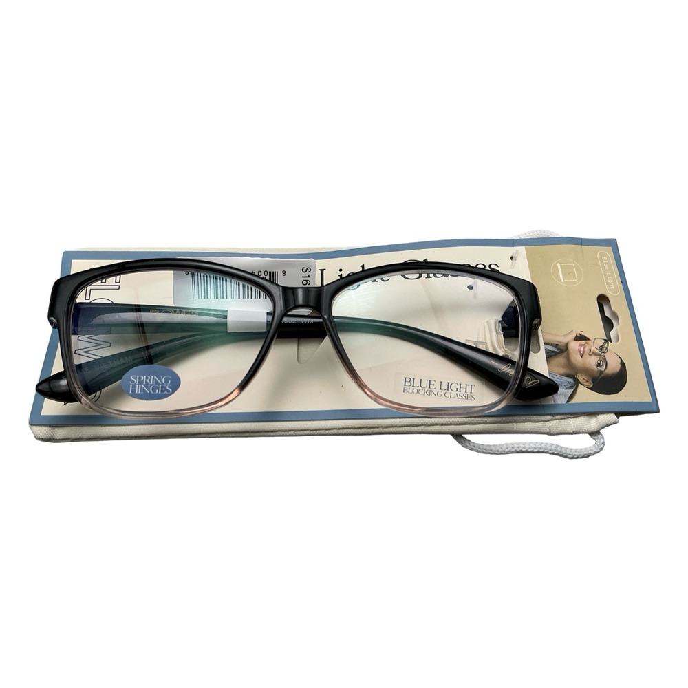 Flower Blue Light Blocking Readers Shiny Black Lilac FLBR5021WM 55-15-142 NWT